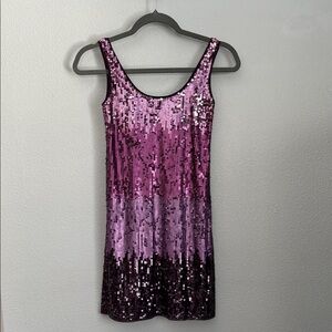 Express Sequin Dress in Pink and Purple